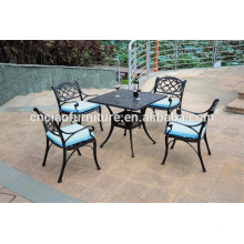 Square table & KD chairs aluminum balcony furniture